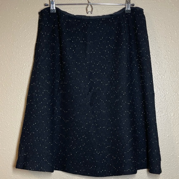 Ann Taylor Dresses & Skirts - ANN TALYOR Woman Black Textured Wool Blend Acetate A-Line Skirt Sz 12